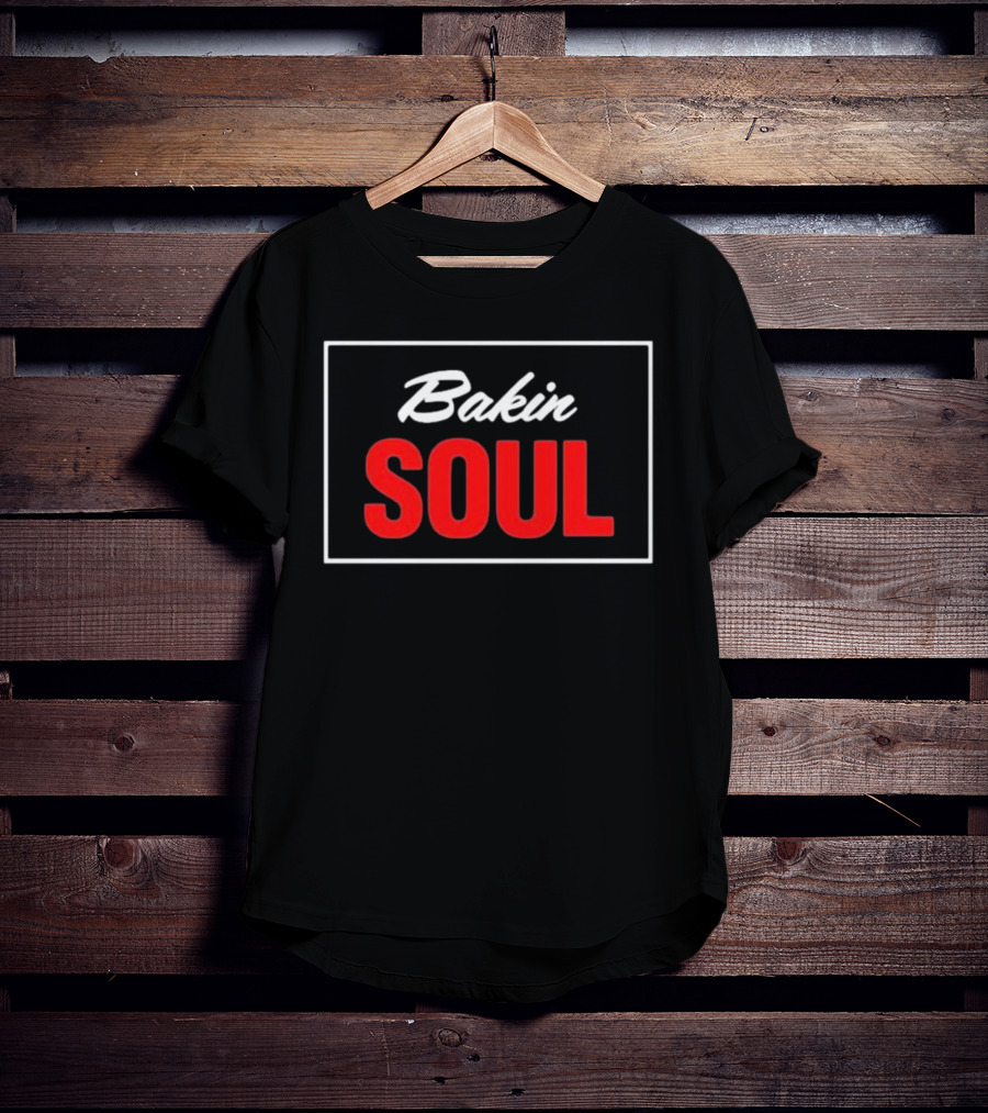 Bakin Soul Black And Red Bold Typography Block T-Shirt