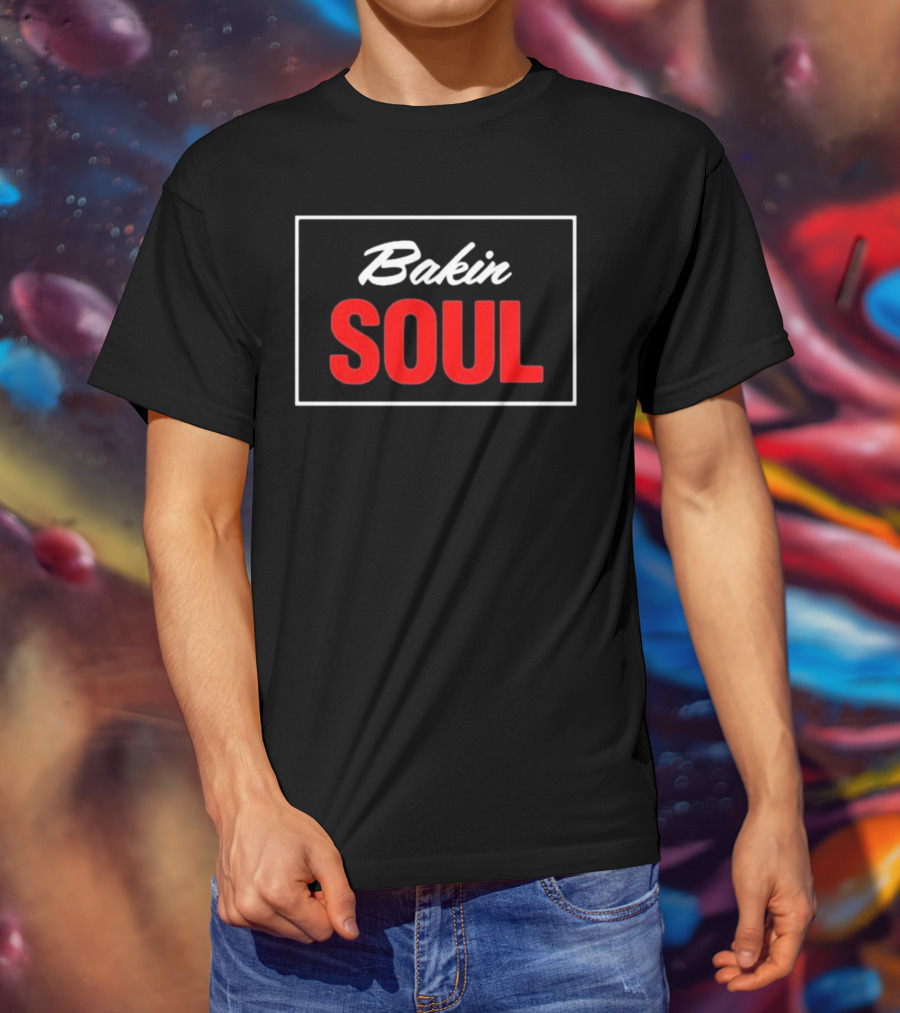 Bakin Soul Black And Red Bold Typography Block T-Shirt