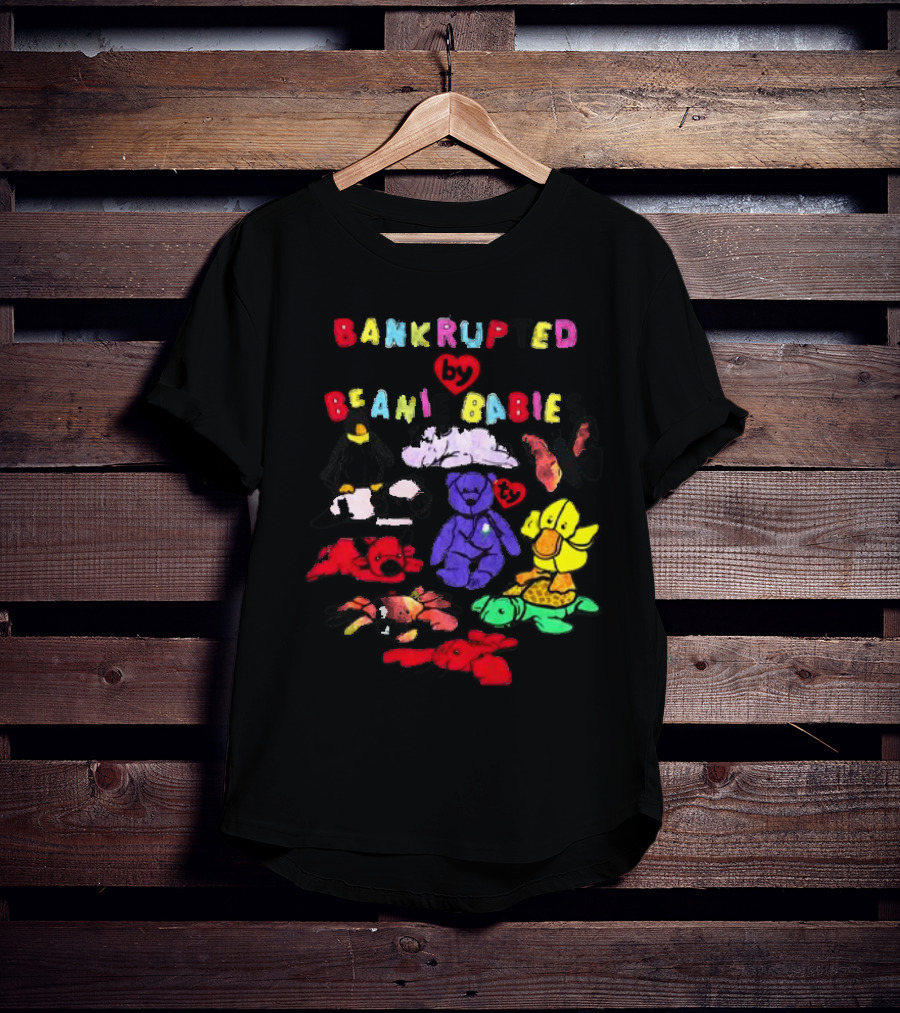 Bankrupted By Beanie Babies Heart Colorful Collection T-Shirt