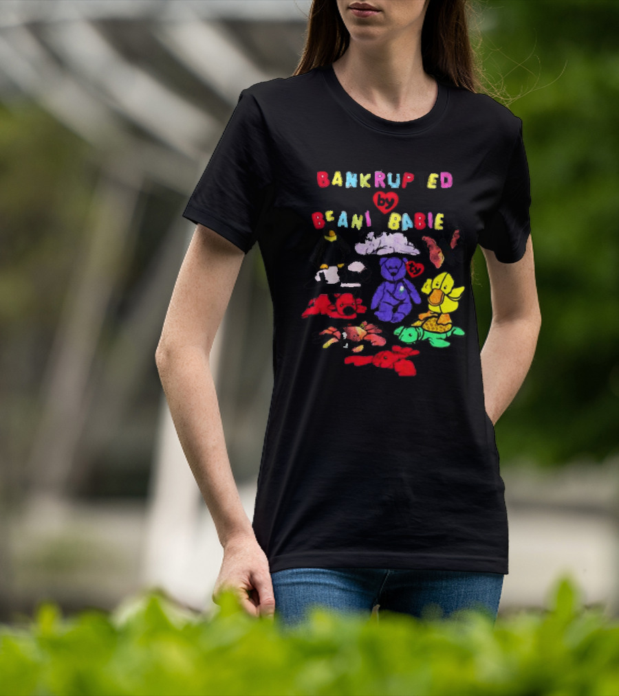 Bankrupted By Beanie Babies Heart Colorful Collection T-Shirt