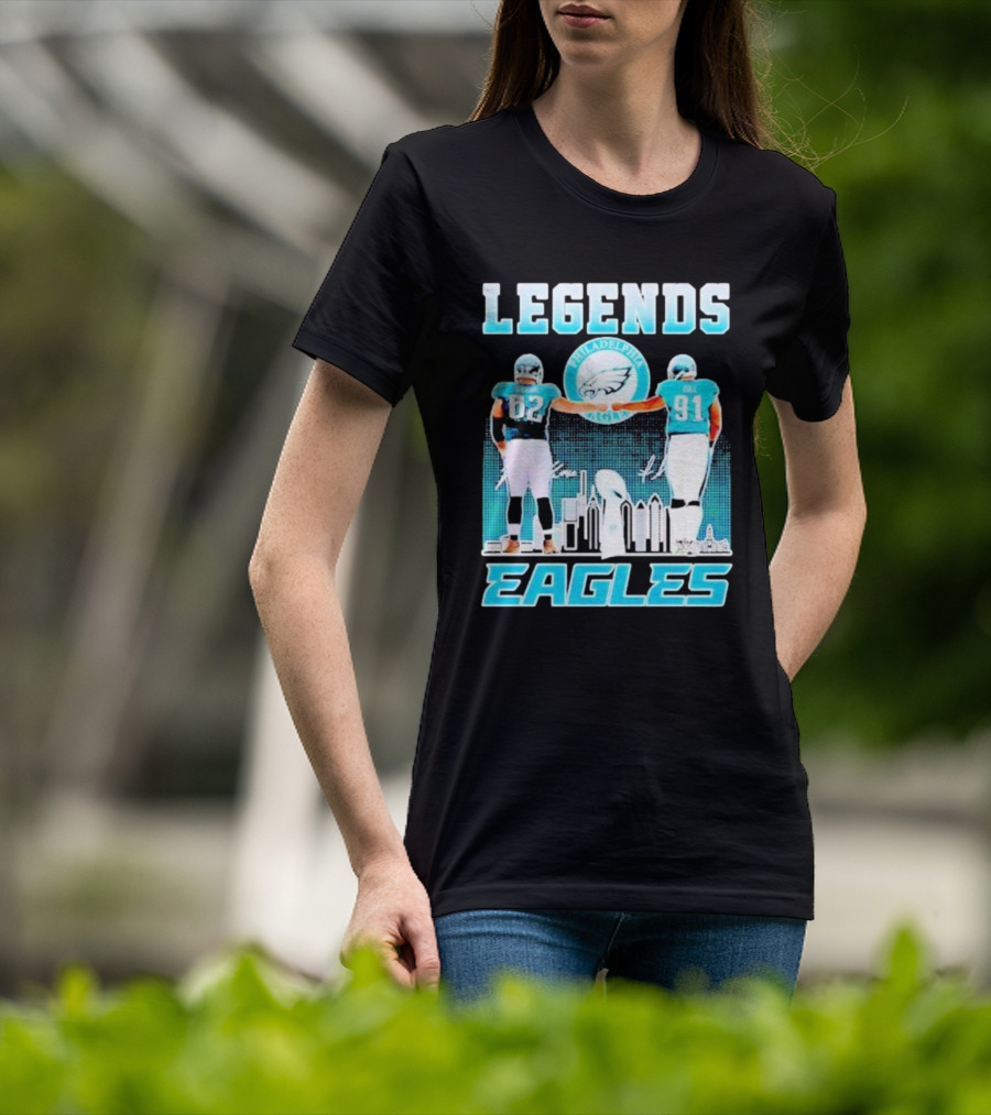 Legends Eagles 62 91 Philadelphia Football Players T-Shirt