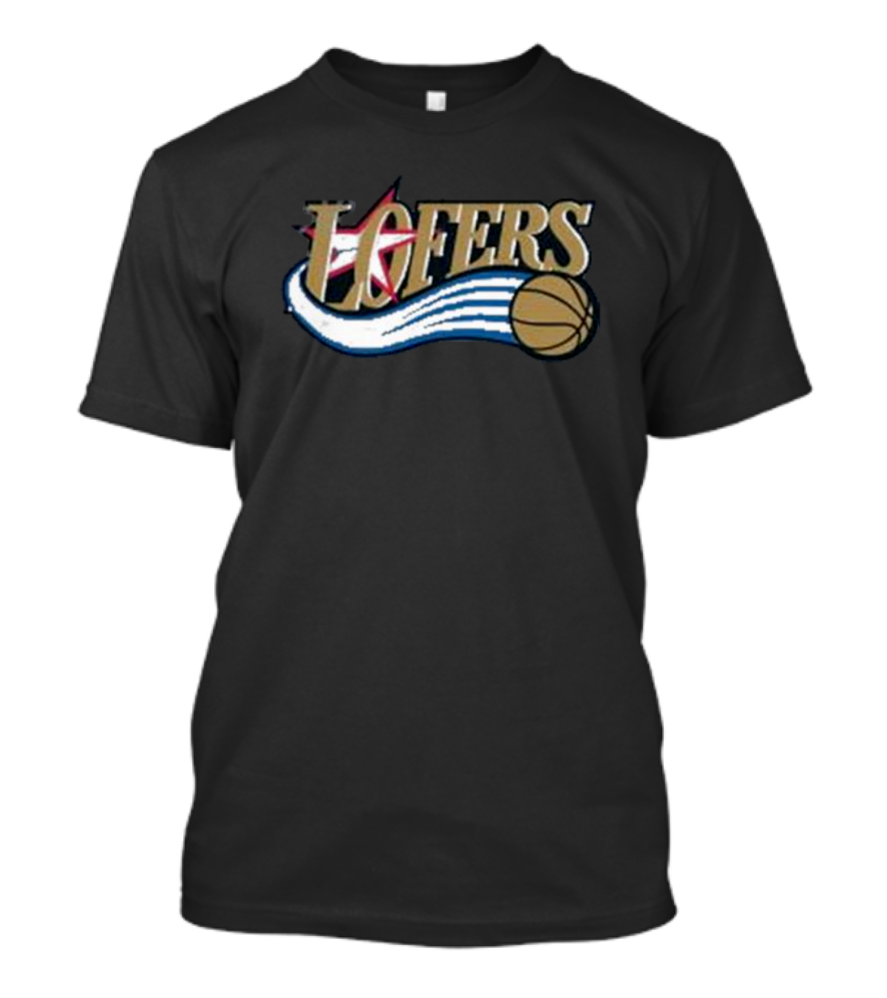 Loafers Basketball Logo Parody With Star And Wave Elements T-Shirt