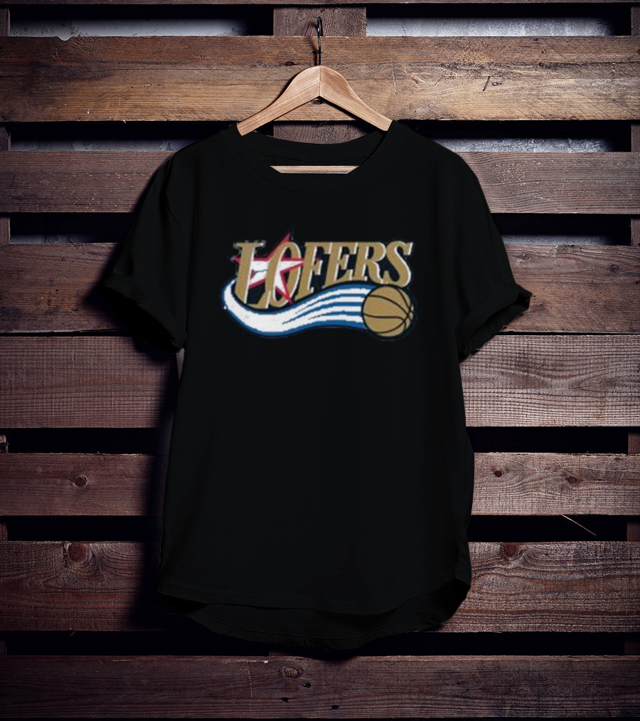 Loafers Basketball Logo Parody With Star And Wave Elements T-Shirt