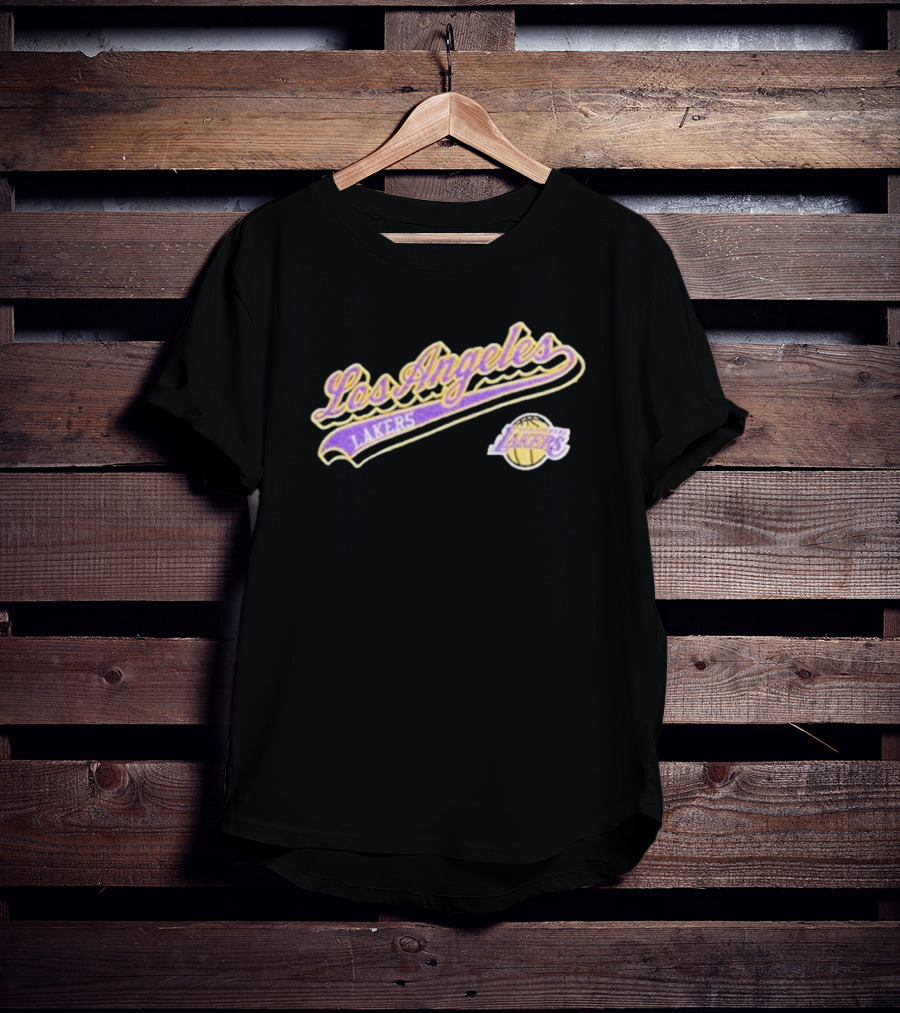 Los Angeles Lakers Script Logo Basketball T-Shirt