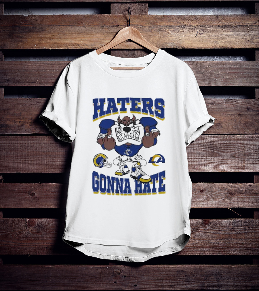 Haters Gonna Hate Los Angeles Rams Mascot Blue And Yellow Football Fan Attitude T-Shirt