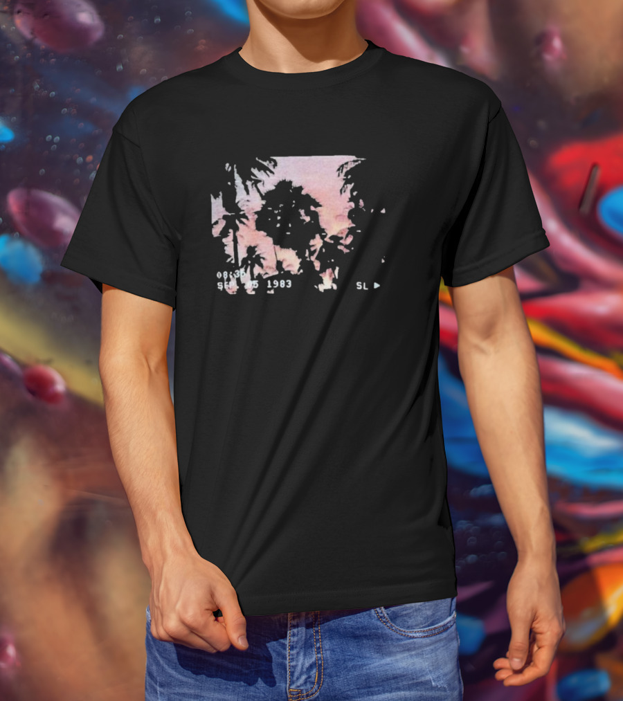 08:35 Sep 05 1983 SL Sunset With Palm Trees T-Shirt