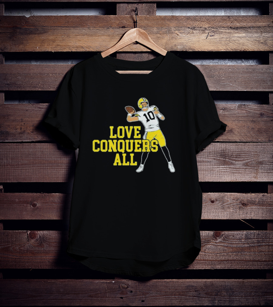 Love Conquers All Bo Nix Oregon Ducks Football Quarterback T-Shirt