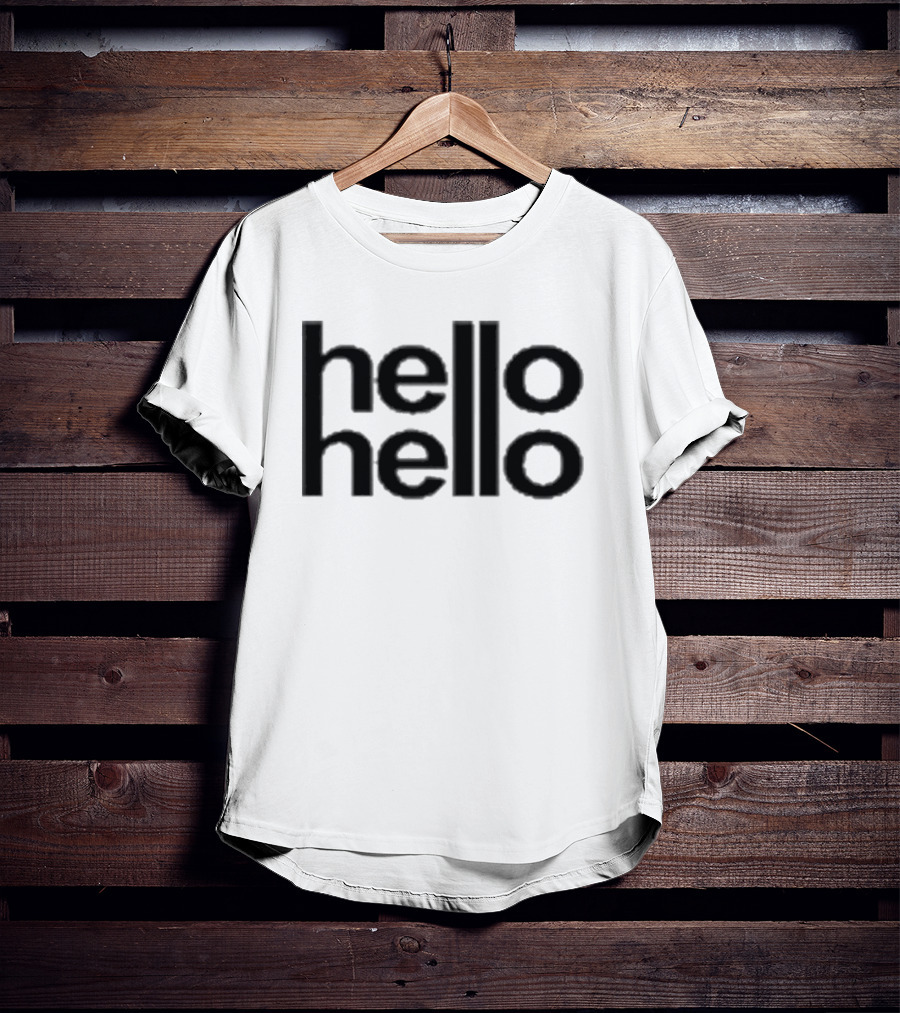 Lulu Hello Hello Black Text Minimalist T-Shirt
