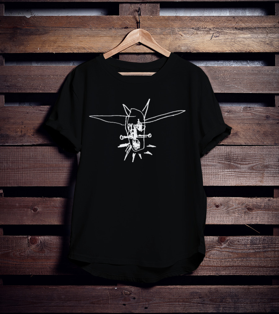 Mr.Yaldabaoth Poppy Updates Abstract Drawing With Crossed Lines T-Shirt