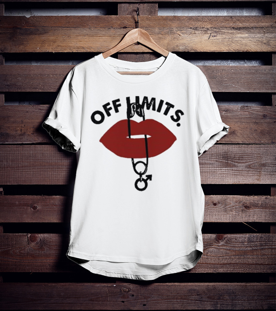 Munawar Faruqui Off Limits Red Lips Safety Pin T-Shirt