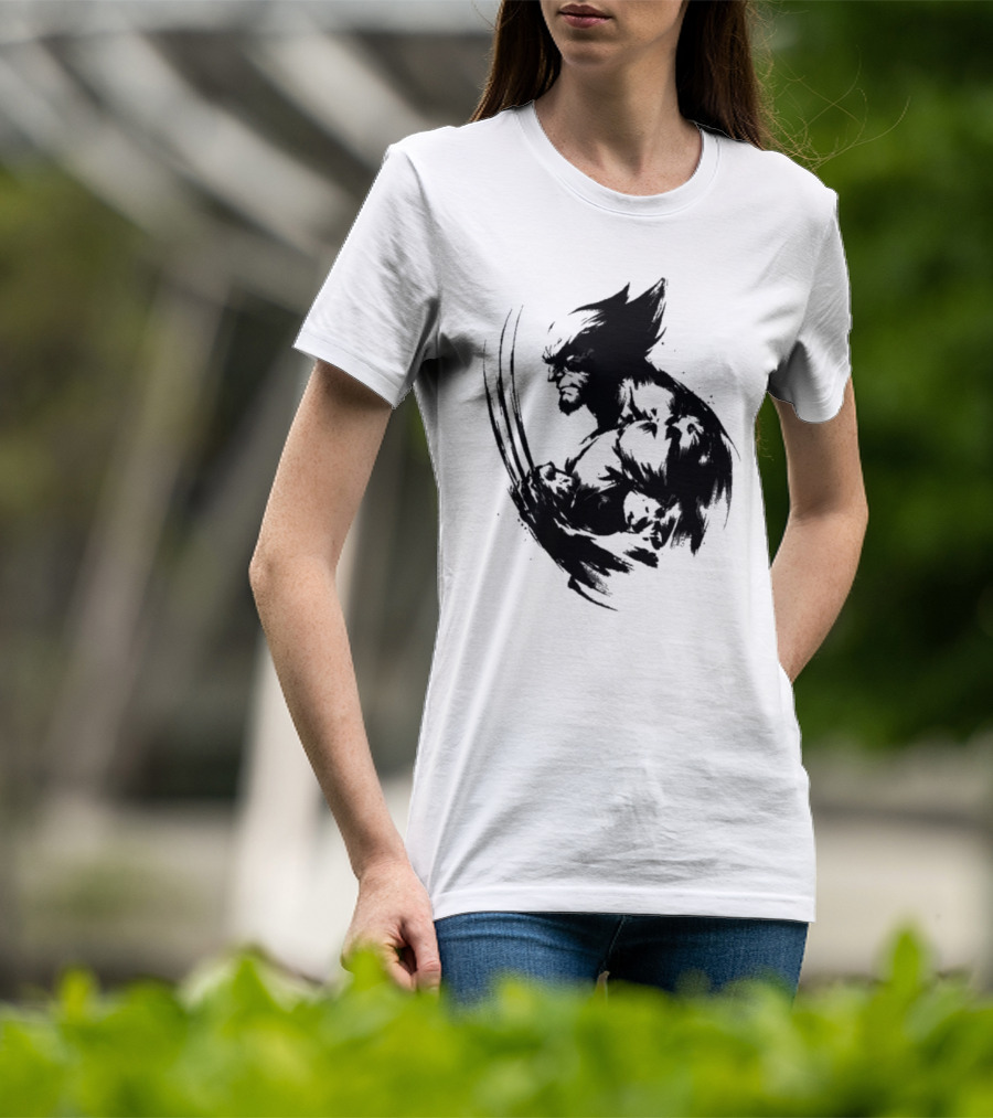 Mutant Inked Wolverine Claw Shadows Sketch T-Shirt