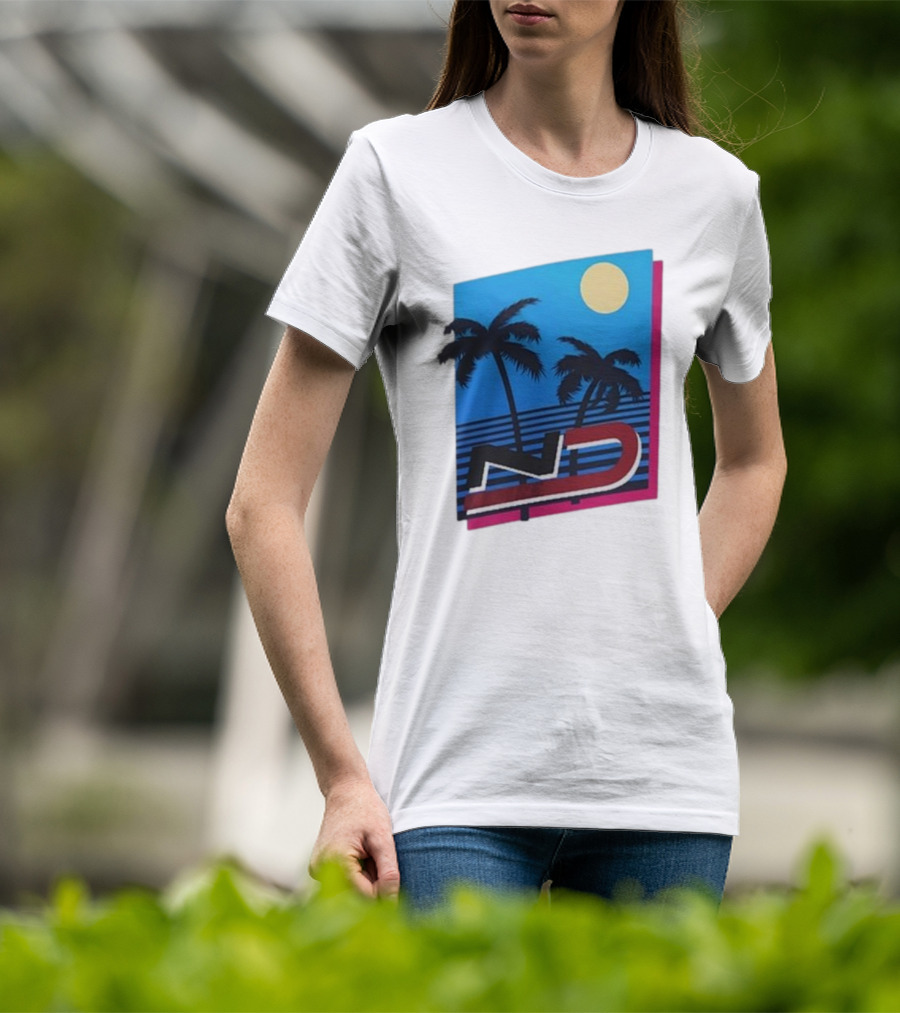 ND Natalie Decker Sunshine Season Palm Trees Moonlit Vibes T-Shirt