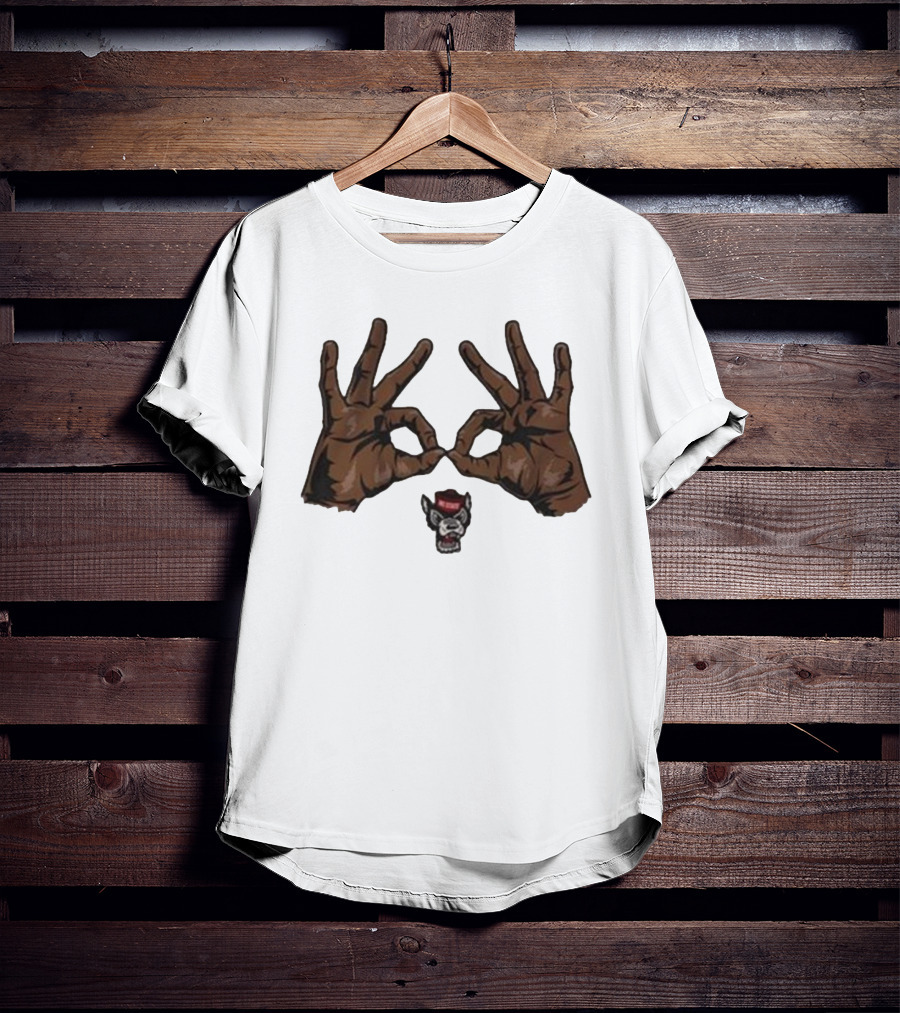 Nc State Basketball Three Goggles Hand Sign Wolfpack T-Shirt