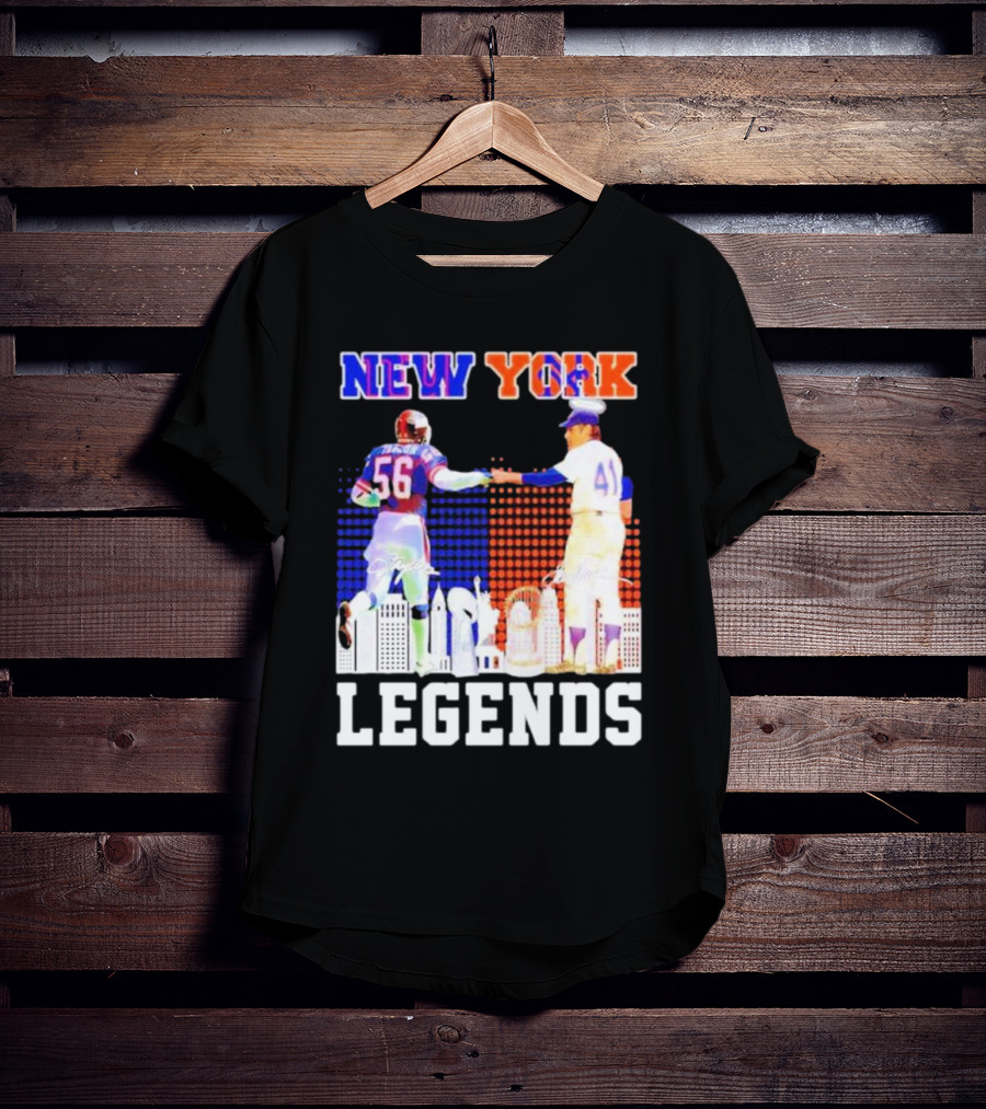 New York Lawrence Taylor Tom Seaver Legends Signatures T-Shirt