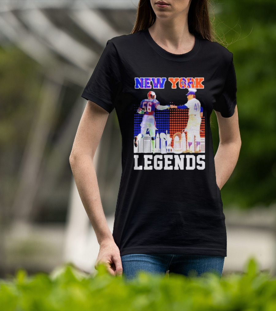 New York Lawrence Taylor Tom Seaver Legends Signatures T-Shirt