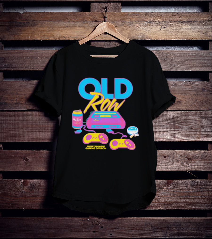 Old Row 90s Gaming Entertainment Gaming Division Mineral Wash Retro Console Controllers T-Shirt