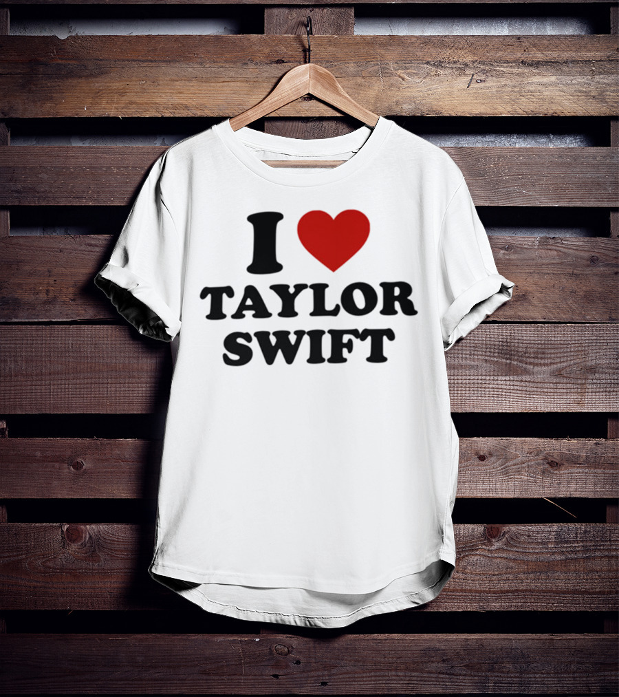 I Love Taylor Swift Red Heart Pin T-Shirt