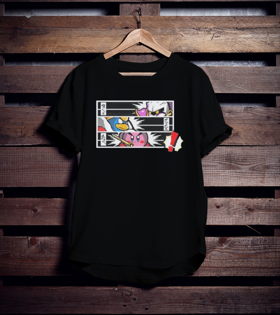 Kirby Manga Style Showdown With Meta Knight And King Dedede Exclamation Mark T-Shirt
