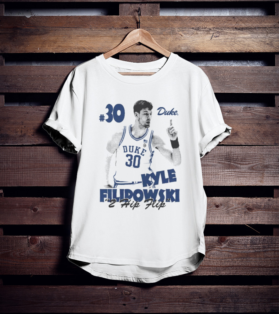 Kyle Filipowski Duke #30 2 Hip Flip T-Shirt
