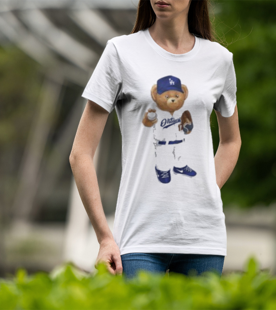 LA Angels Shohei Ohtani Showtime Bear Dodgers Hat Baseball Glove T-Shirt