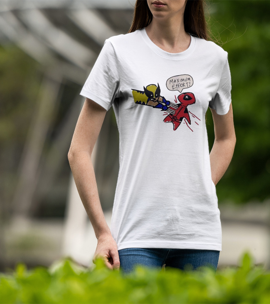 Maximum Effort Deadpool Stabbed By Wolverine T-Shirt