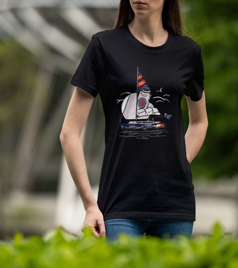 Old Milwaukee Can Sailboat Retro T-Shirt