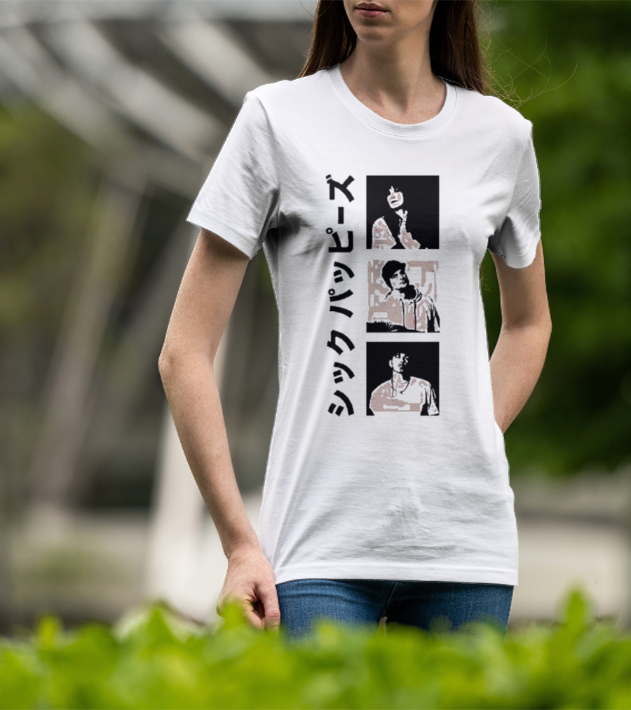 Sick Puppies Wave The Bull Square シックパピーズ Vertical Trio Image T-Shirt