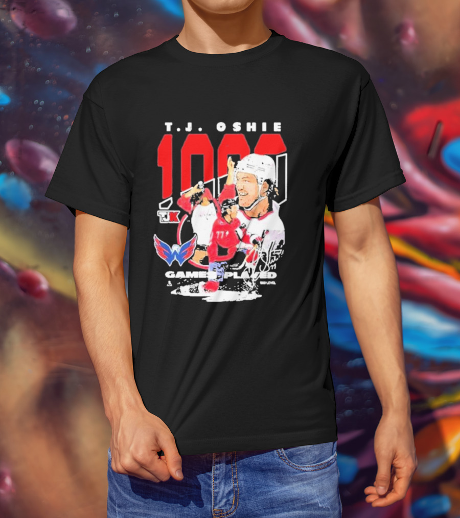 T.J. Oshie 1000 Games Played Washington Capitals TJ1k T-Shirt