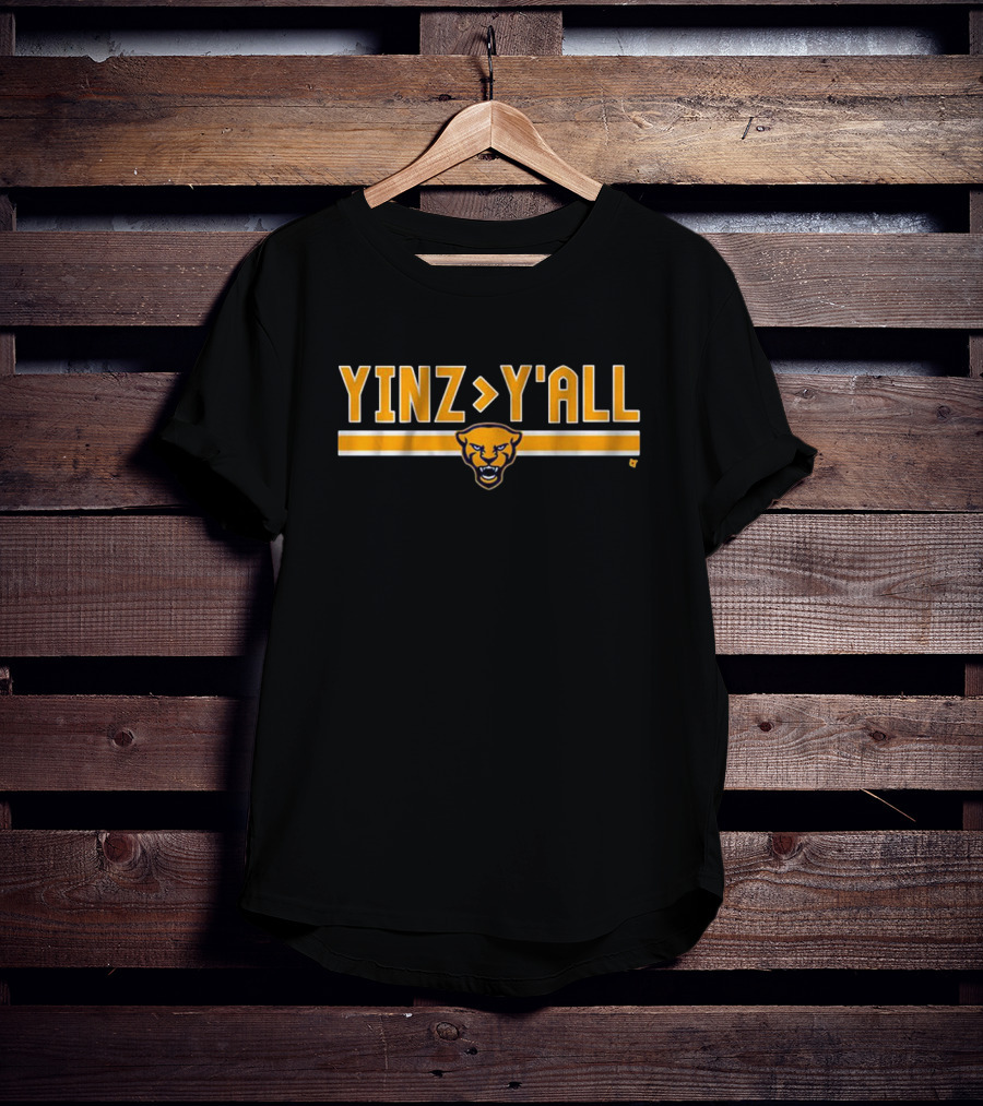 Pitt Football Yinz Greater Than Y’All Panther Face Emblem T-Shirt
