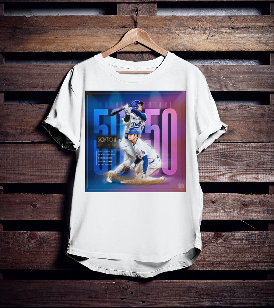 Shohei Ohtani 50/50 First Player MLB History 50 Home Runs And Steals Dodgers T-Shirt