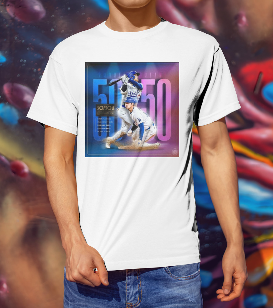 Shohei Ohtani 50/50 First Player MLB History 50 Home Runs And Steals Dodgers T-Shirt