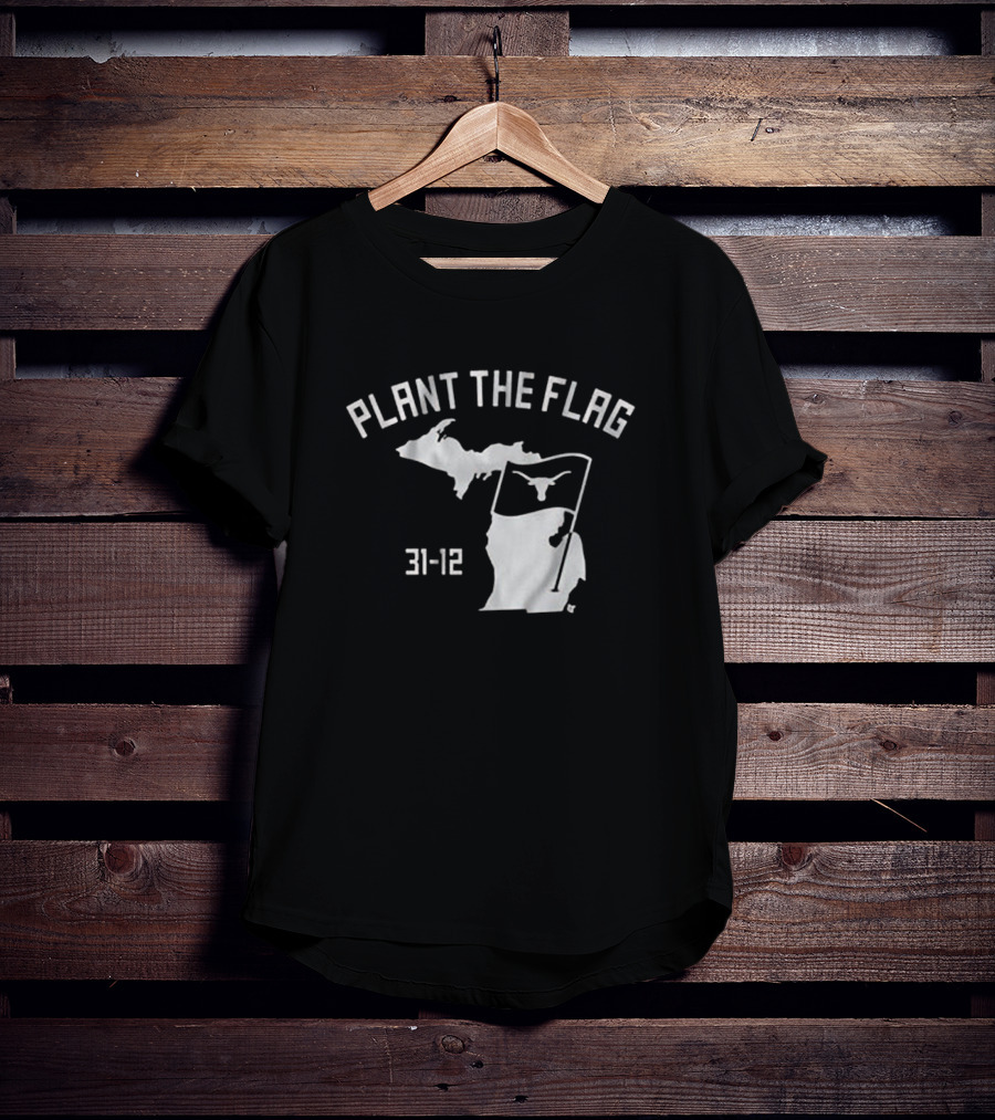 Plant The Flag 31-12 Texas Longhorns Outline T-Shirt