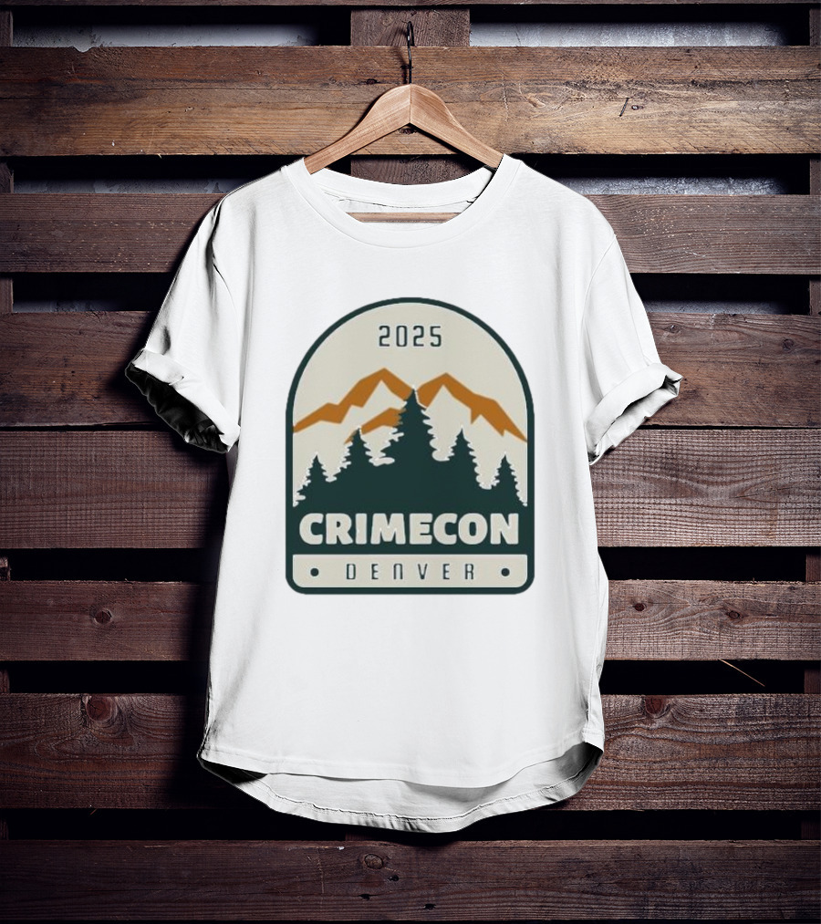 2025 Crimecon Denver Colorado Mountain Forest Badge T-Shirt