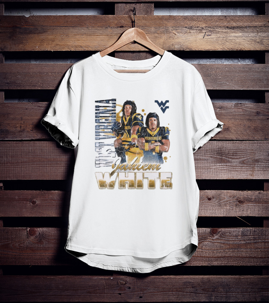 West Virginia Mountaineers Jahiem White 90s Retro Football T-Shirt