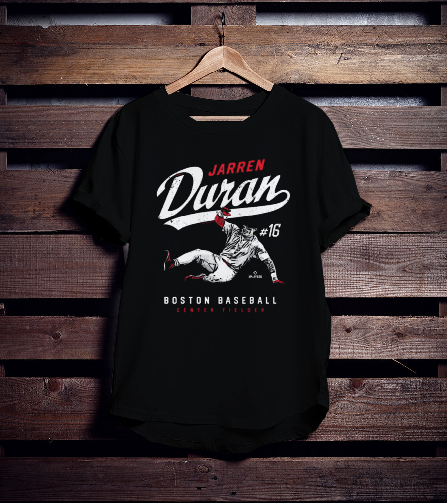 Jarren Duran #16 Boston Baseball Center Fielder Slide MLB T-Shirt