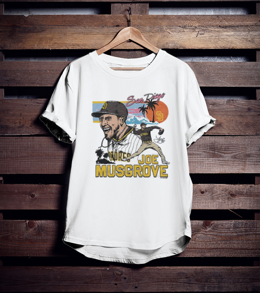 San Diego Padres Joe Musgrove MLB Homage Signature Painting T-Shirt