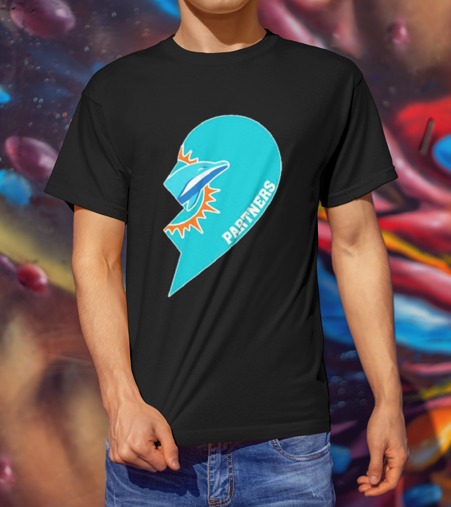 Miami Dolphins Partners Half Heart T-Shirt