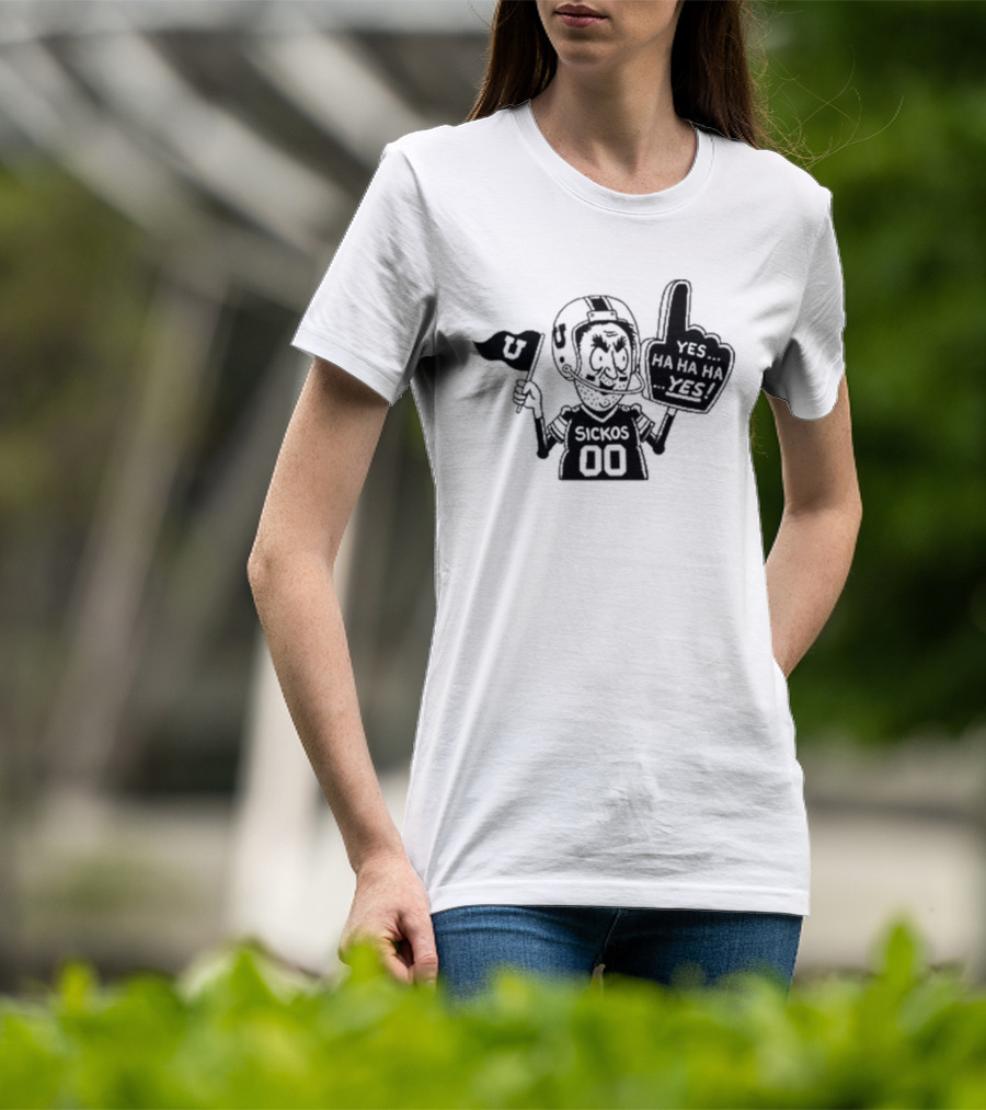 Sickos 00 Sports Fanatic Yes Ha Ha Ha U Finger Foam T-Shirt