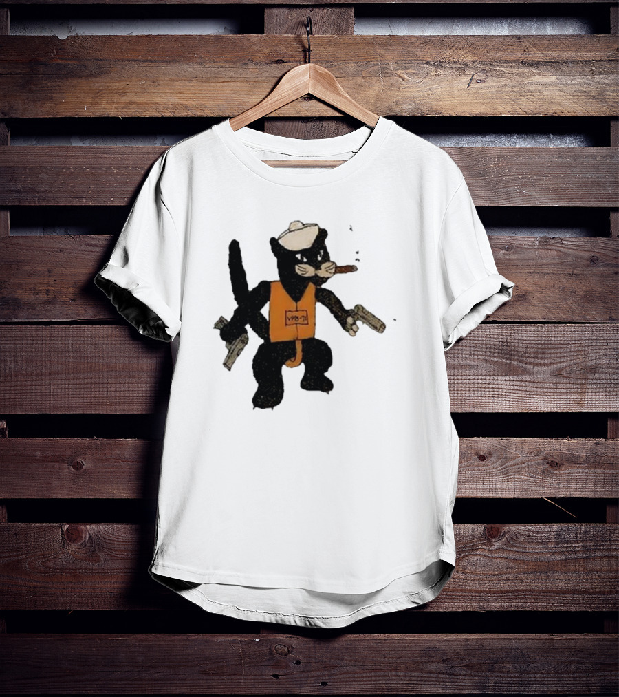 Dylan Cease's Cat Patrol Squadron VPB-71 Vintage Cartoon Panther With Guns And Cigar T-Shirt