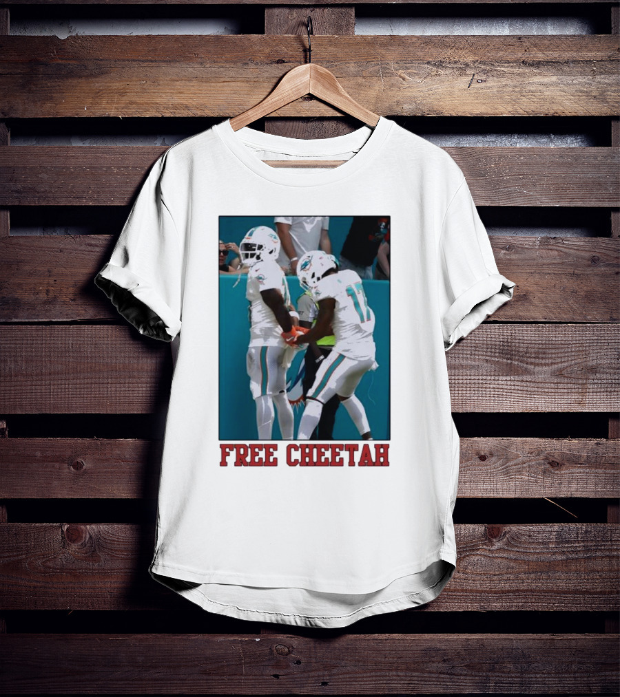 Free Cheetah Miami Dolphins Football Players T-Shirt