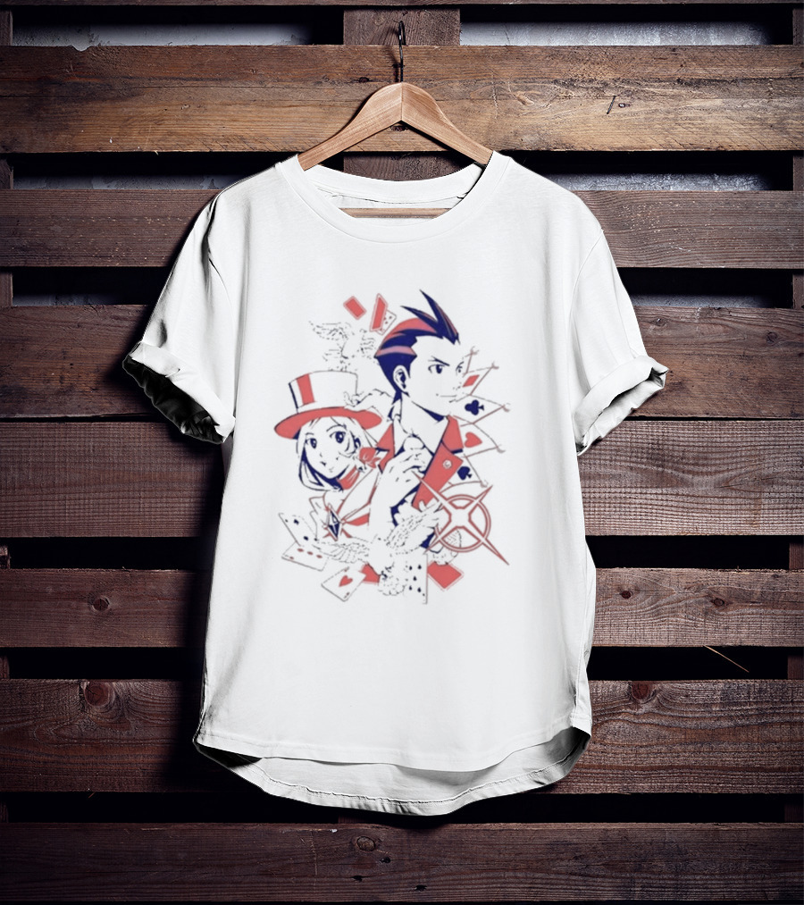Ace Attorney Anything Agency Playing Card Symbol Characters T-Shirt