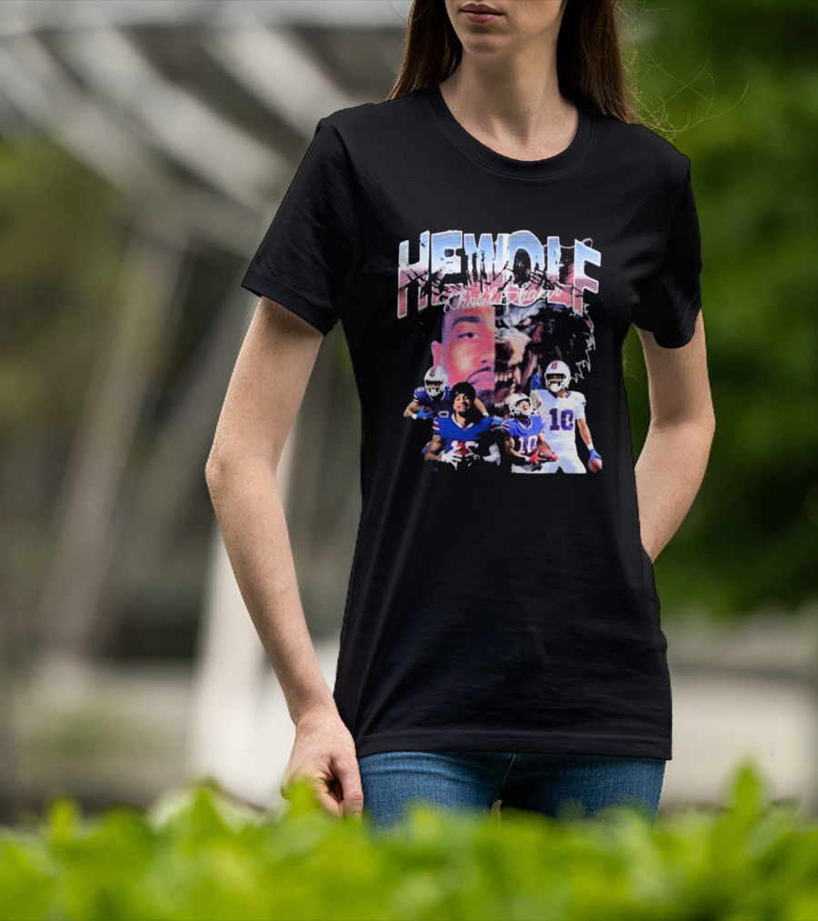HeWolf Khalil Shakir Buffalo Bills NFL Players Wolf Fusion T-Shirt