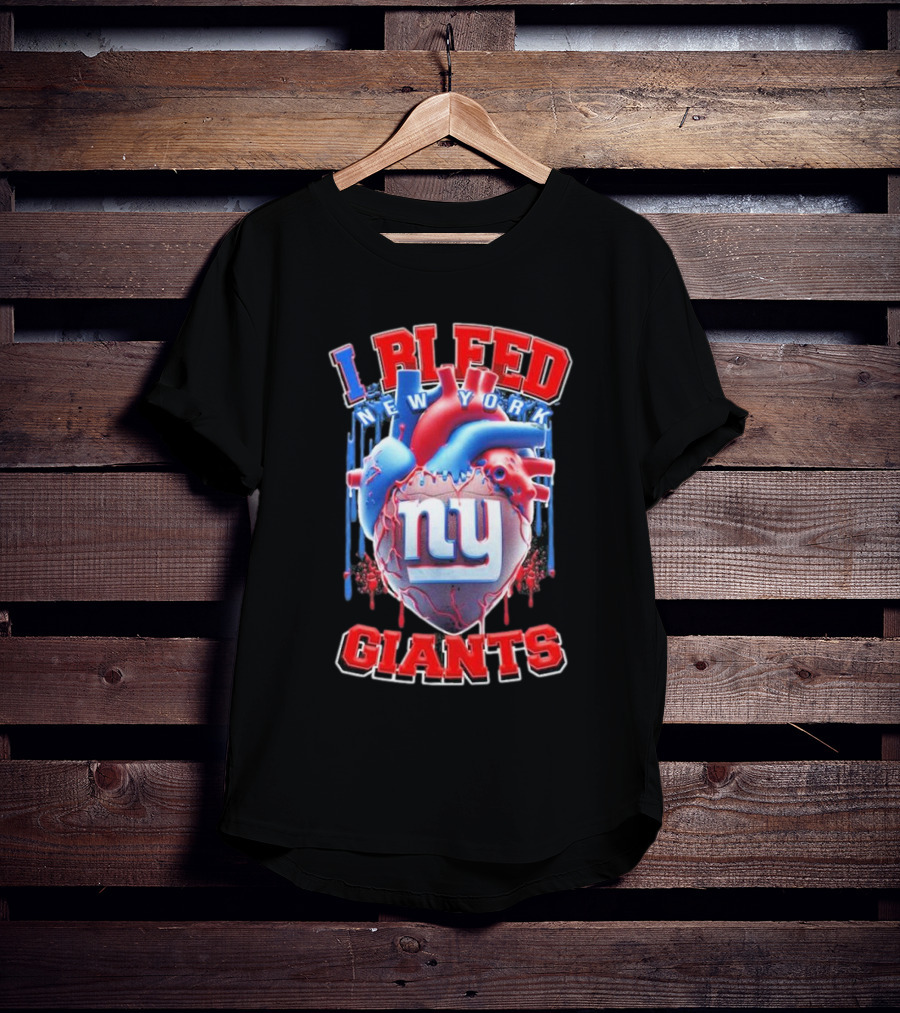 I Bleed New York Giants Ny Heart T-Shirt