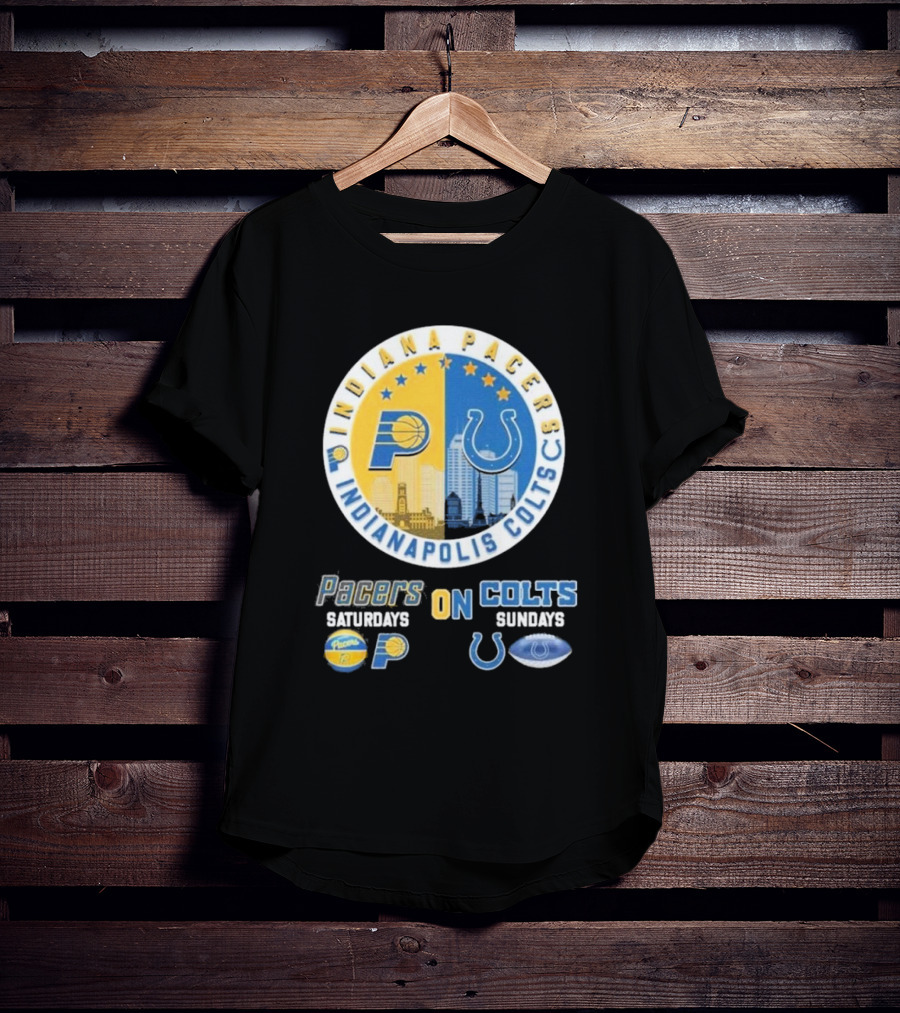 Indiana Pacers Indianapolis Colts Saturdays Pacers On Sundays Colts T-Shirt