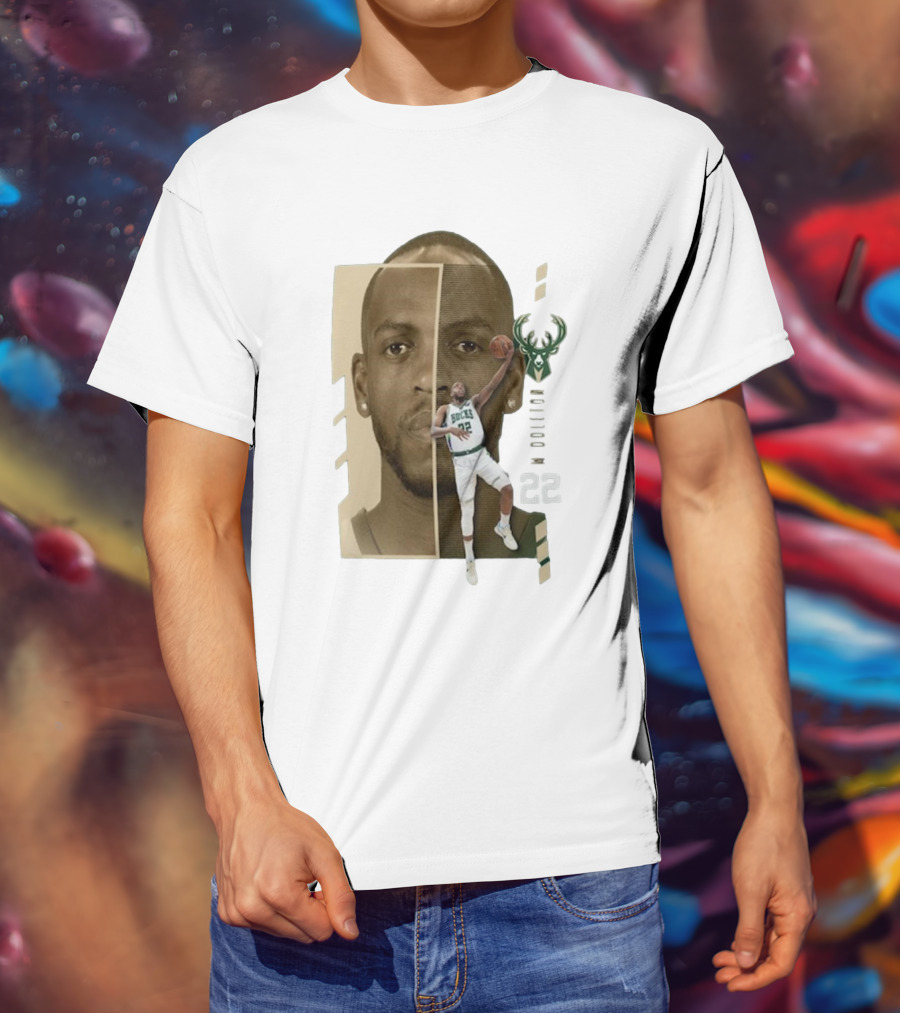 Khris Middleton Bucks Logo #22 Jump Pass Player Name And Number T-Shirt