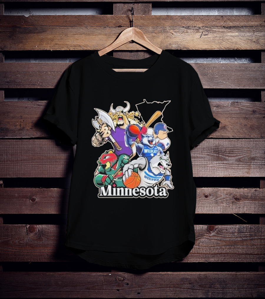 Minnesota Vikings Wildcat Wolves Sports Teams Mascots Vintage T-Shirt
