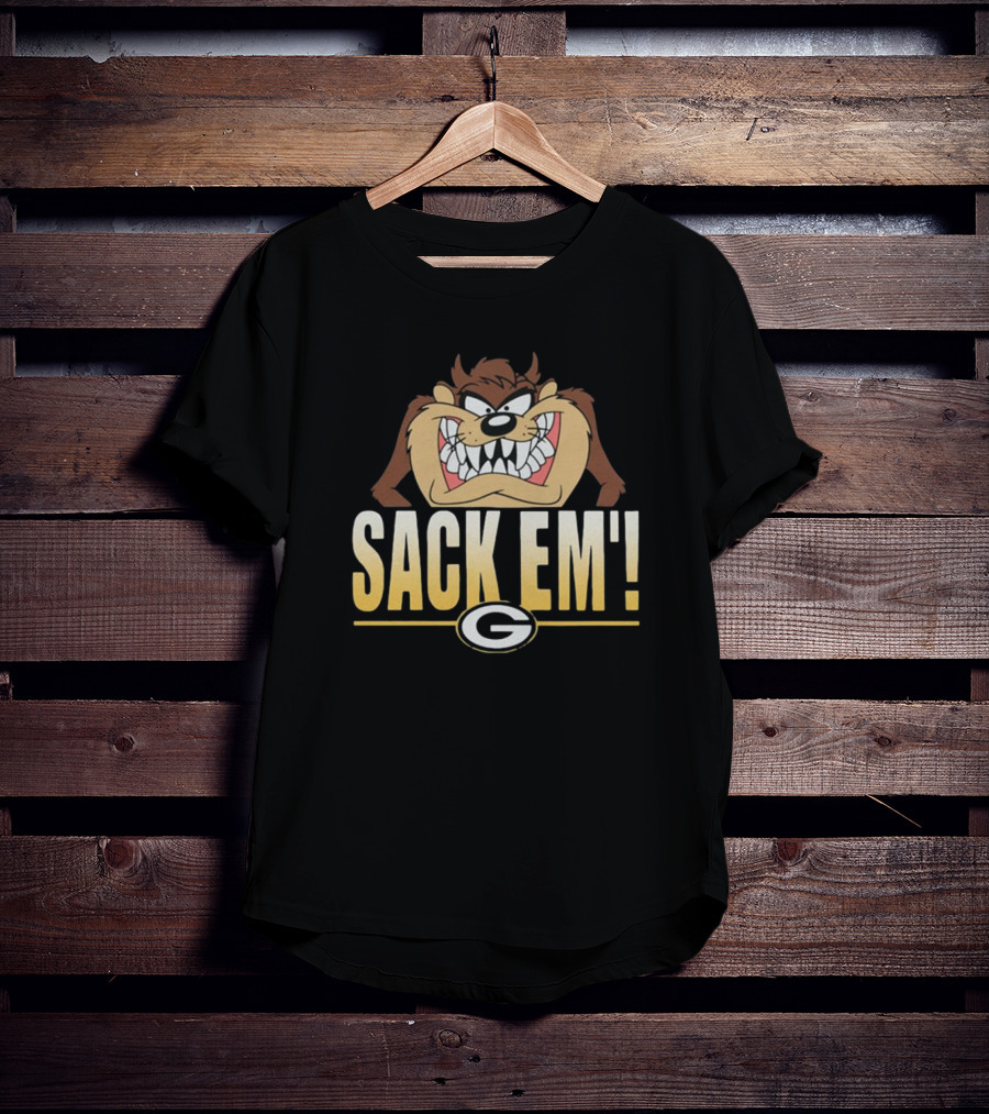 Looney Tunes Taz Sack Em Green Bay Packers NFL T-Shirt