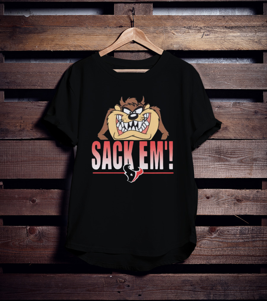 Looney Tunes Taz Sack Em’ Houston Texans NFL T-Shirt