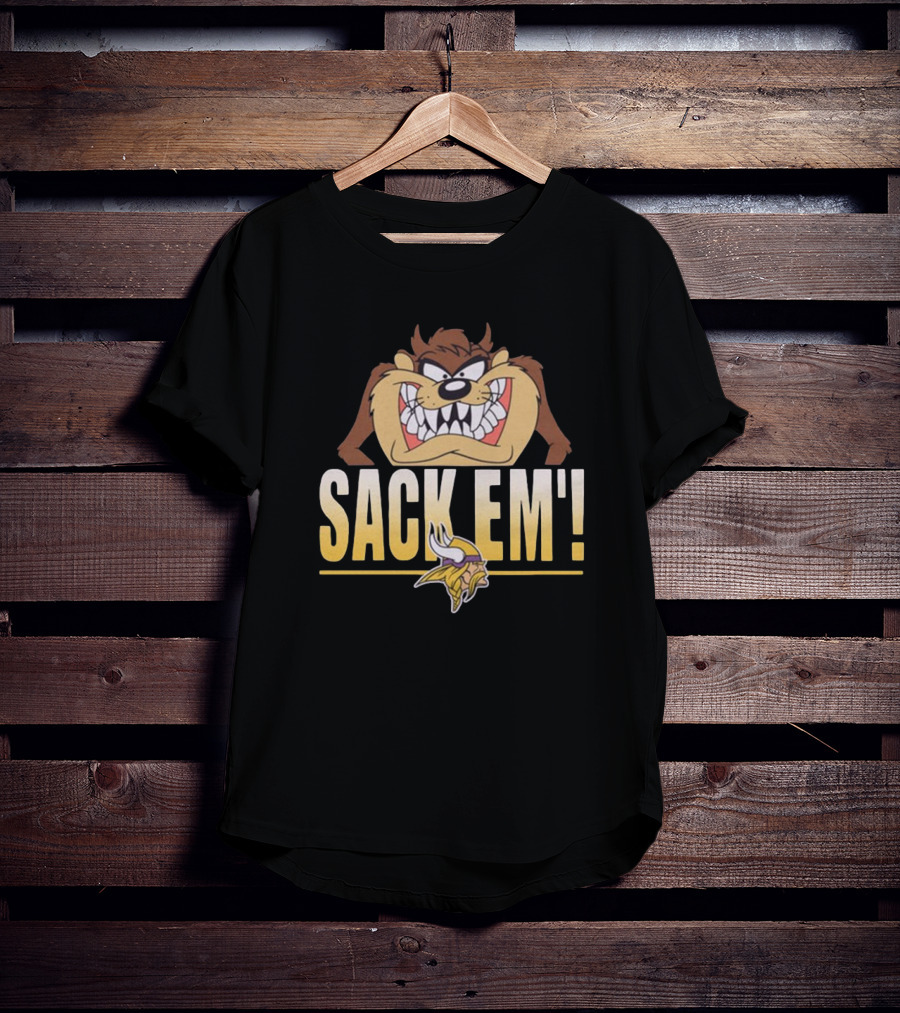 Looney Tunes Taz Sack Em’ Minnesota Vikings NFL T-Shirt