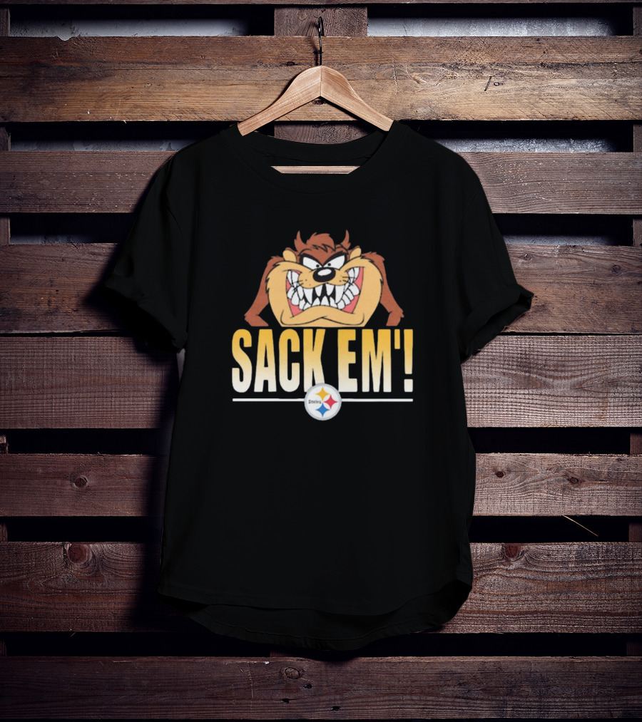 Looney Tunes Taz Sack Em’ Pittsburgh Steelers NFL T-Shirt